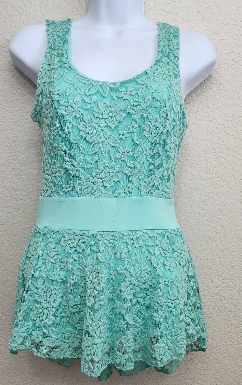 Rue21 Green Blue Teal Lace Overlay Sleeveless Top Small New With Tags Stretch